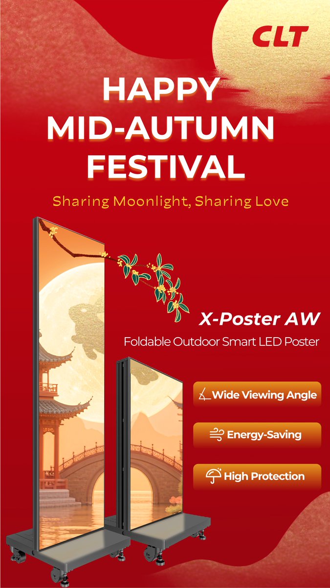 LedClt's tweet image. 🌙Feel the Mid-Autumn spirit!

We hope you enjoy a joyful family reunion under the light of the full moon. And Thank you for your continued support and partnership. 🥮👨👩👧‍👦

#CLT #CLTLED #LEDDisplay #midautumnfestival #moon #fullmoon