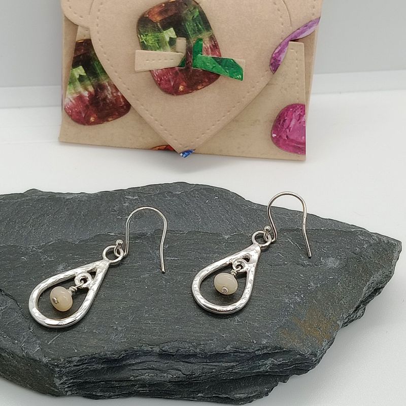 Opal raindrop earrings sterling silver October ... - Folksy folksy.com/items/8561252-… #newonfolksy #opal #earrings