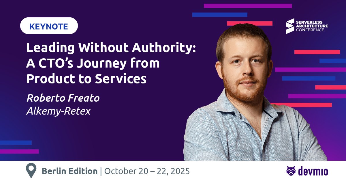 serverlesscon's tweet image. 🚀 Leadership ≠ titles. It’s about influence.
Join Roberto Freato at #ServerlessCon Berlin to learn how hands-on credibility & small proof-of-concepts can shape strategy & unite business + tech.
🔗 serverless-architecture.io/serverless-dev…
