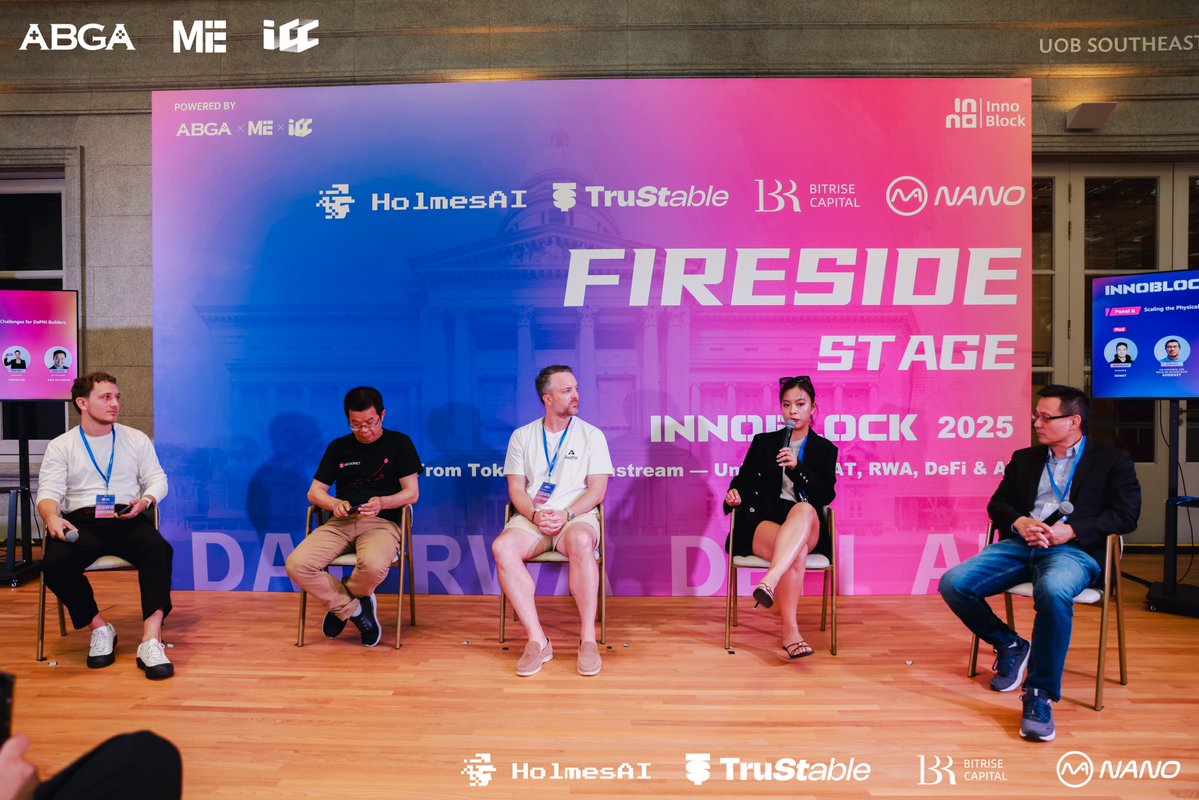 ABGAasia's tweet image. #InnoBlock2025 Fireside Stage

🎙️ Panel – Scaling the Physical Layer: Infrastructure Challenges for DePIN Builders

The panel was moderated by Daniil Maslov (@tttcrp), Partner at @DeNetPRO, featuring David Chen, Co-Founder and Head of Blockchain at @GEODNET_; Mark Rydon…
