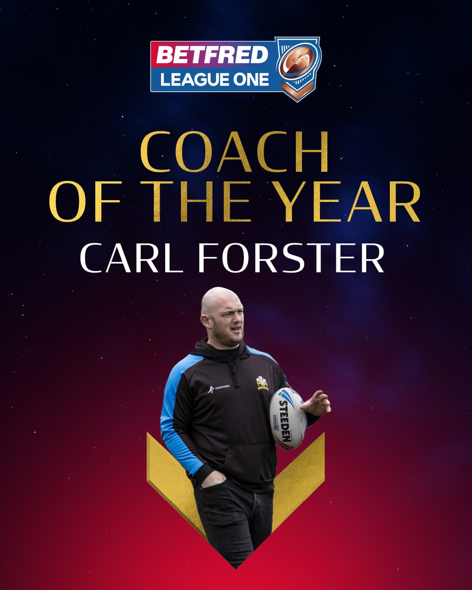 👏 <a href="/NWCrusadersRL/">North Wales Crusaders</a>'s Carl Forster is the 2025 <a href="/Betfred/">Betfred</a> League One Coach of the Year!