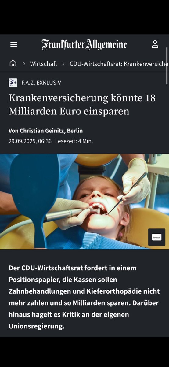 vmuecke_k's tweet image. Kariöse Zähne und Parodontose erhöhen das Risiko für Herzinfarkt und Schlaganfall.
Chronische Entzündungen im Mund triggern nämlich Gefäßschäden.
Wer Zahnbehandlungen nicht mehr zahlen will, nimmt weit schlimmere Folgen in Kauf.
Dann wird es richtig teuer.