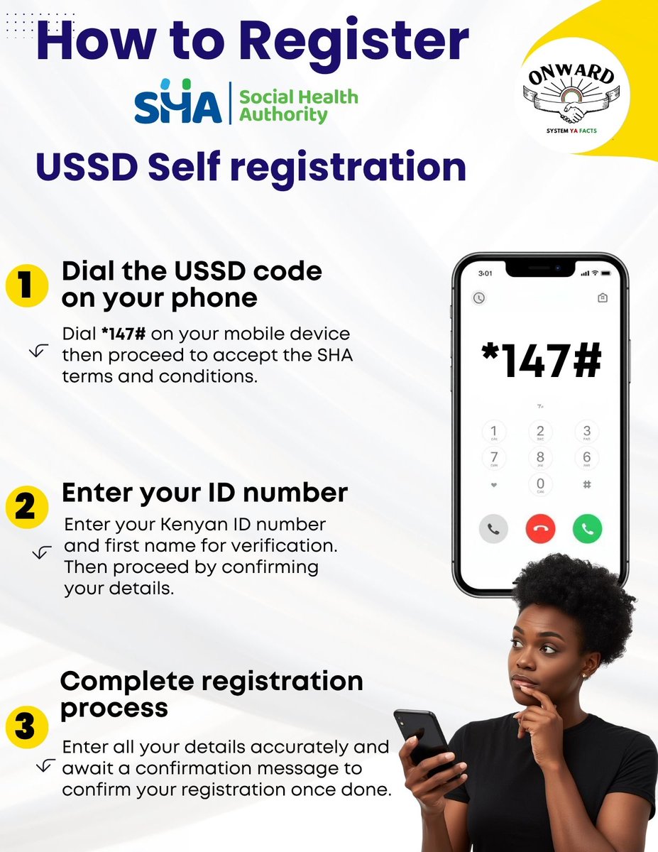 MaryannKariuk13's tweet photo. 26 million Kenyans have already registered,don’t be left behind.
 Here’s how you can register

#HowToRegisterSHA https://t.co/3m7cKTb4ZW