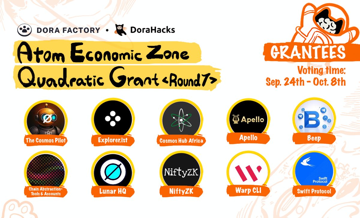 DoraHacks's tweet photo. 📺Demo time! 

10 grantees in #AEZ Grant Round 7 are ready to reveal how their projects are enhancing and expanding the Cosmos ecosystem. Join us in three engaging episodes on Tue and Wed!

Full schedule available in the thread. Every episode streams live on X 👇 https://t.co/0cWV0p2ggP