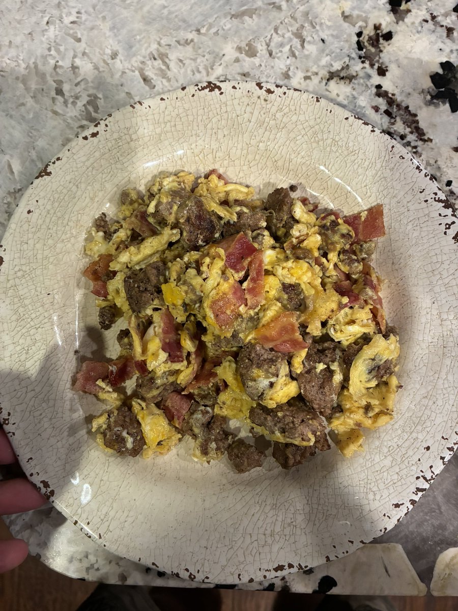 Beef, butter, bacon and eggs is all we need! #carnivore