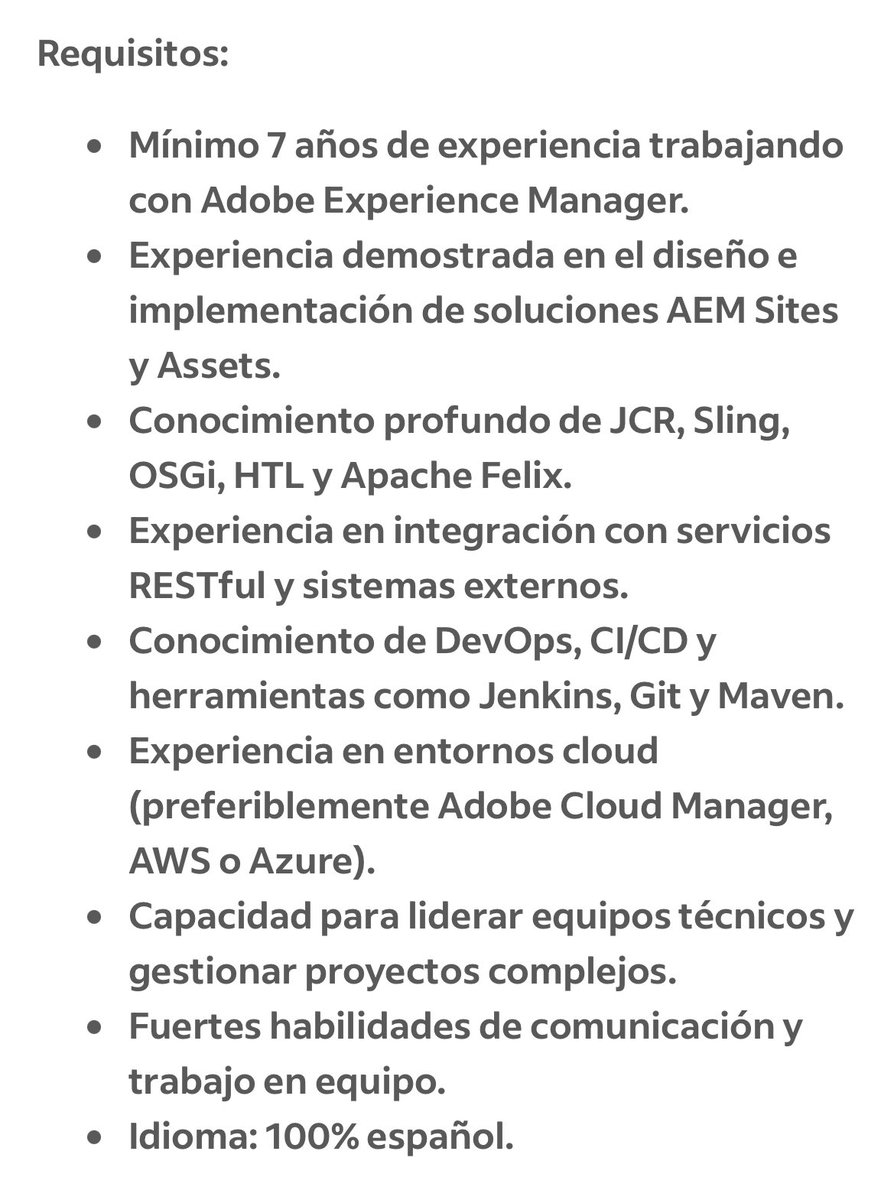 Veo oferta para vacante de prácticas de FP DAM en una empresa… PRÁCTICAS.

#FPDAM  #DAM #Informatica #Practicas #Empleo #Madrid 

Requisitos de la oferta para la vacante de PRÁCTICAS: