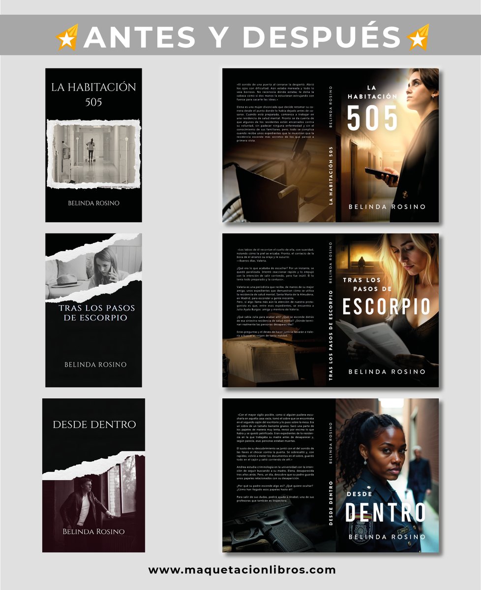 📚 El lector juzga en 3 segundos y quizás estás perdiendo ventas... Una gran historia, pero ¿una portada que no engancha?

👉 Mira cómo un rediseño puede transformar el impacto de tu obra

📚maquetacionlibros.com/diseno-editori…

#autopublicados #DiseñoEditorial #AutoresIndie #Autopublicación