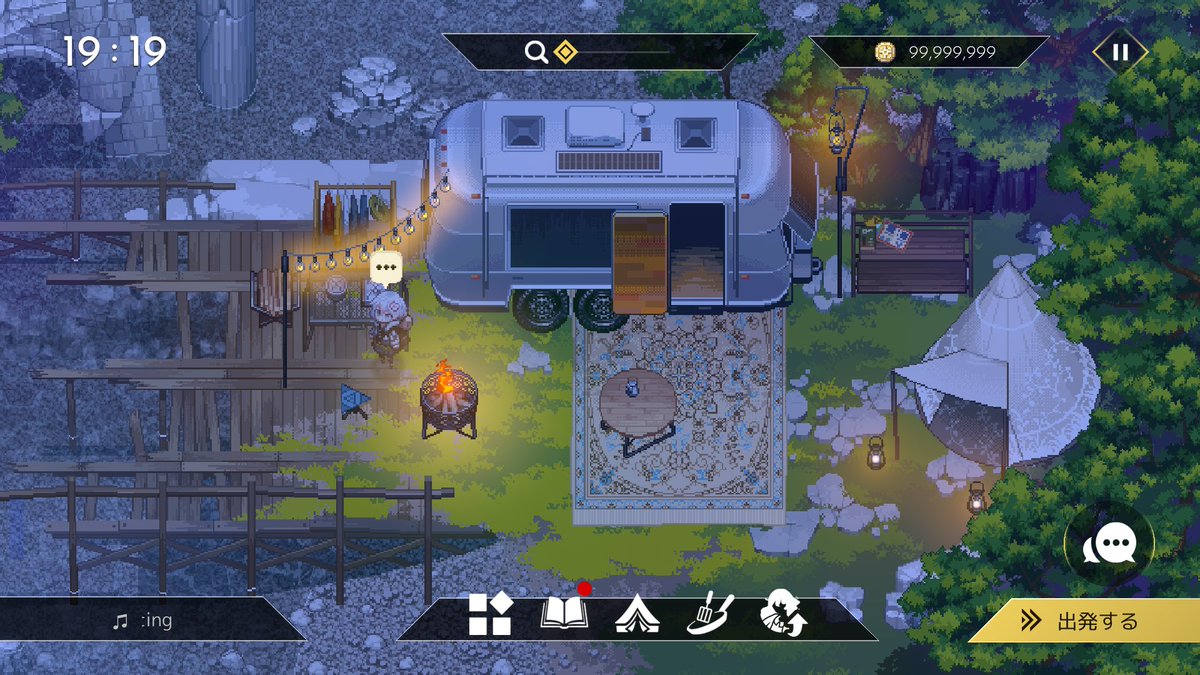 HYKE:Northern Light(s)
System 14 キャンプレイアウト“Camp Layout”

柄や色調などのテーマを先に決めて大きいものから配置することがコツ
焚火やランプなどの光源の場所を意識することで夜も映えるレイアウトに！
The key is to decide on a theme—such as patterns or color tones—first, and then