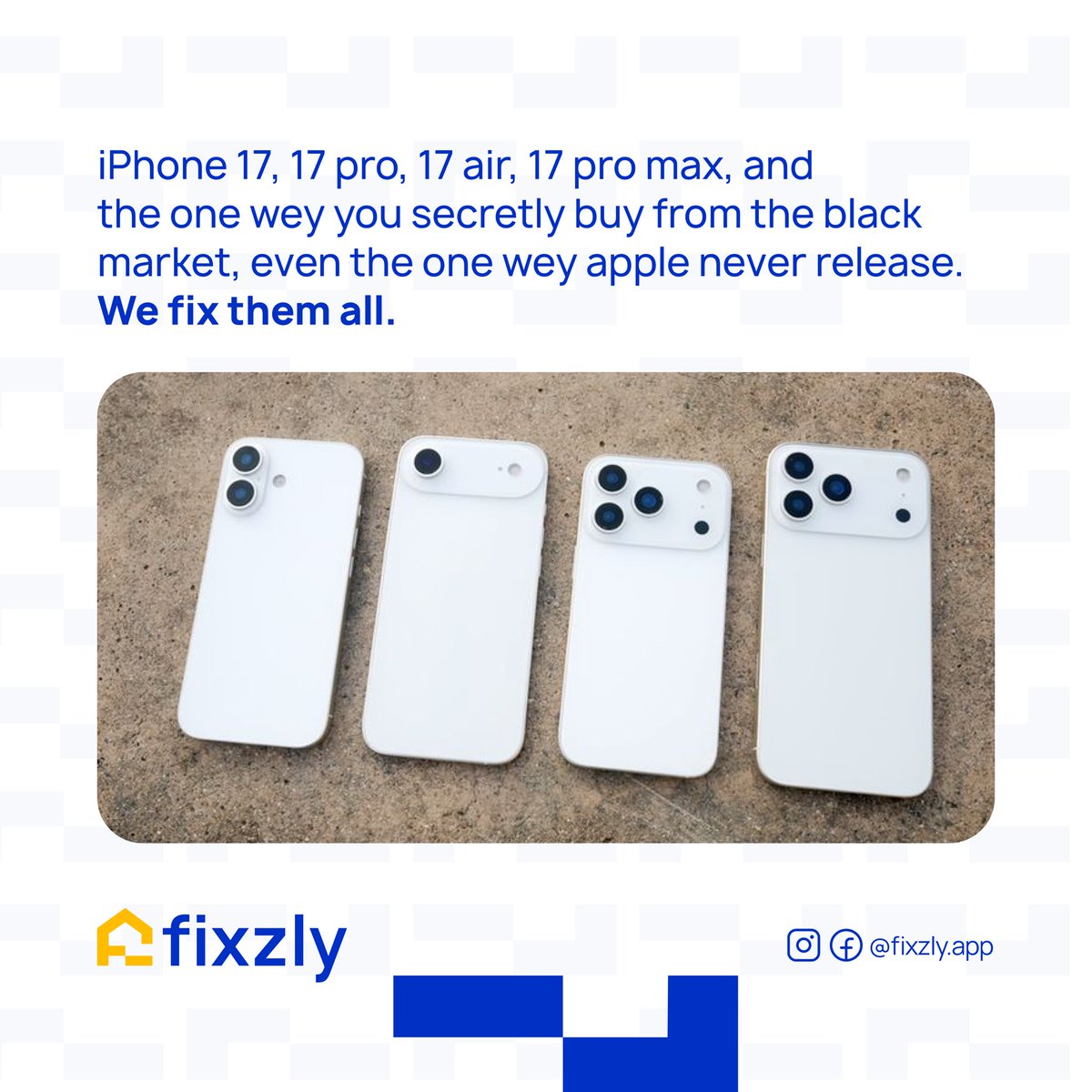 Fixzly_app's tweet photo. We fix them all
#Fixzly #DeviceRepair #FixzlyDelivers https://t.co/8G2wZkjfJV