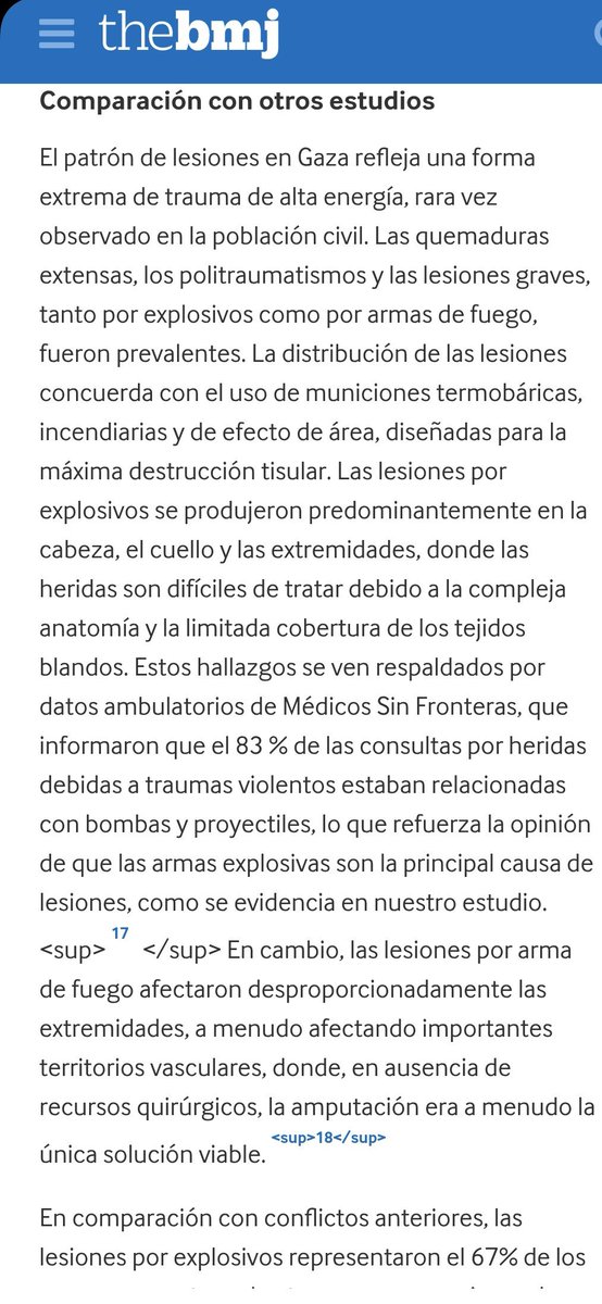 7/8

Patrones de trauma relacionados con la guerra en Gaza durante el conflicto armado: estudio de encuesta a trabajadores sanitarios internacionales
bmj.com/content/390/bm…

+ de 1500 trabajadores sanitarios palestinos asesinados hasta mayo 2025.

Comparación con otros estudios: