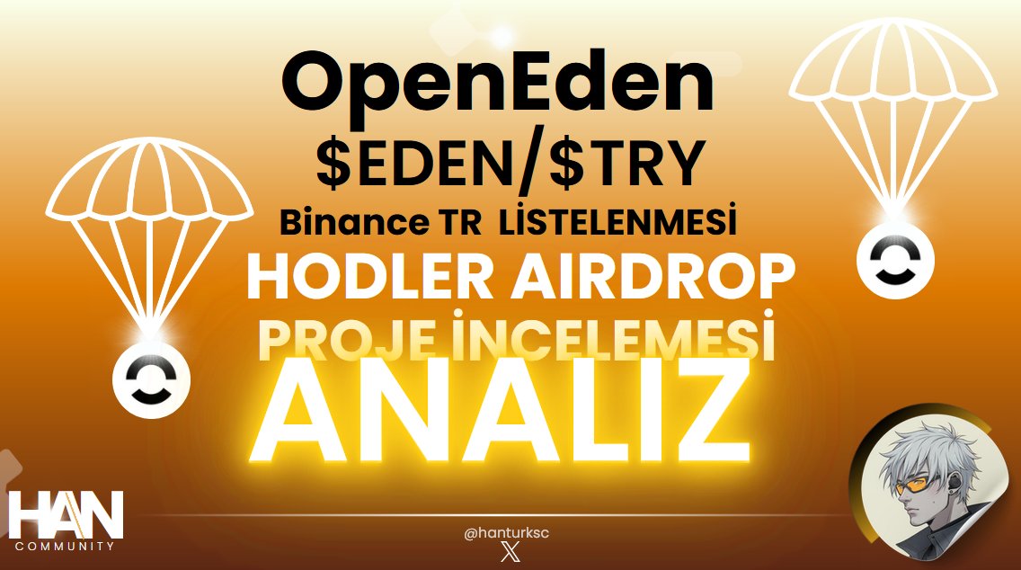 Selam arkadaşlar, bugün sizlere <a href="/OpenEden_X/">OpenEden</a>  --  $EDEN airdrop’u hakkında biraz bilgi vermek istiyorum. OpenEden, #BinanceTR de  27. HODLer Airdrop projesi olarak karşımıza çıkıyor ve geleneksel finans ile DeFi’yi bir araya getiren bir platform. Yani gerçek dünya varlıkları #RWA