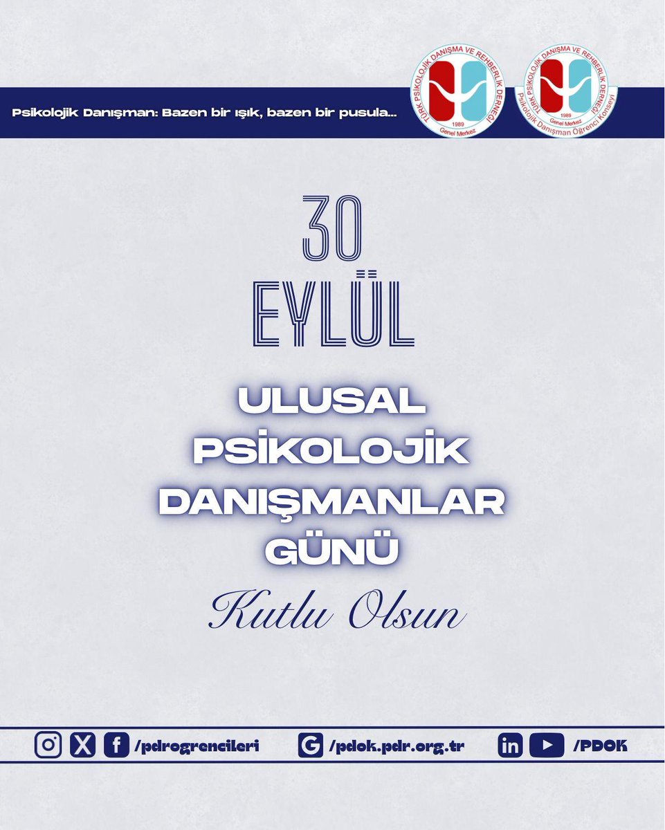 pdokau1's tweet photo. Güçlü bir gelecek, sağlıklı bireylerle mümkündür. Bu yolda emek veren tüm psikolojik danışmanlara minnetle…
30 Eylül Ulusal Psikolojik Danışmanlar Günümüz kutlu olsun 🍀
#30EylülUlusalPsikojikDanışmanlarGünü https://t.co/GvVJRuSx2C