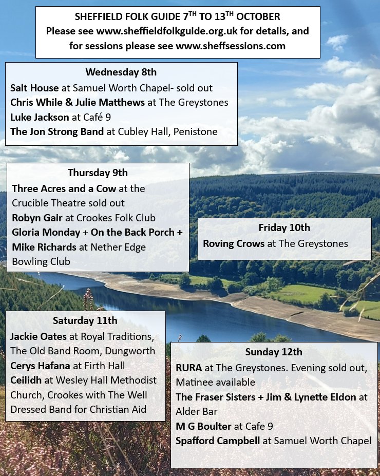 ShefFolkGuide's tweet image. Sheffield Folk Guides- out every Tuesday morning with a list of gigs and dance events in Sheffield. #Sheffevents