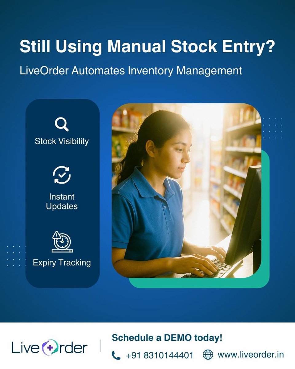C_SQUARE_INFO's tweet image. Stop wasting hours on manual stock entry.
LiveOrder makes stock management simple, fast &amp;amp; error-free ✨

For more information -
💼 Schedule a demo today!
📞 +91 8310144401
🌐 liveorder.in

#CSquare #ERPforPharmacies #BusinessSolutions #PharmacySoftware #AffordableERP