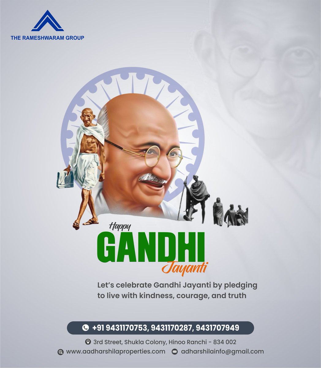 RameshwarmGroup's tweet image. 🌿🕊️ Wishing you harmony, peace &amp;amp; happiness as we remember Bapu’s timeless ideals this Gandhi Jayanti. 🌸✨💫

#GandhiJayanti2025 #PeaceAndHarmony #TruthAndSimplicity #PositiveVibes #NonViolence