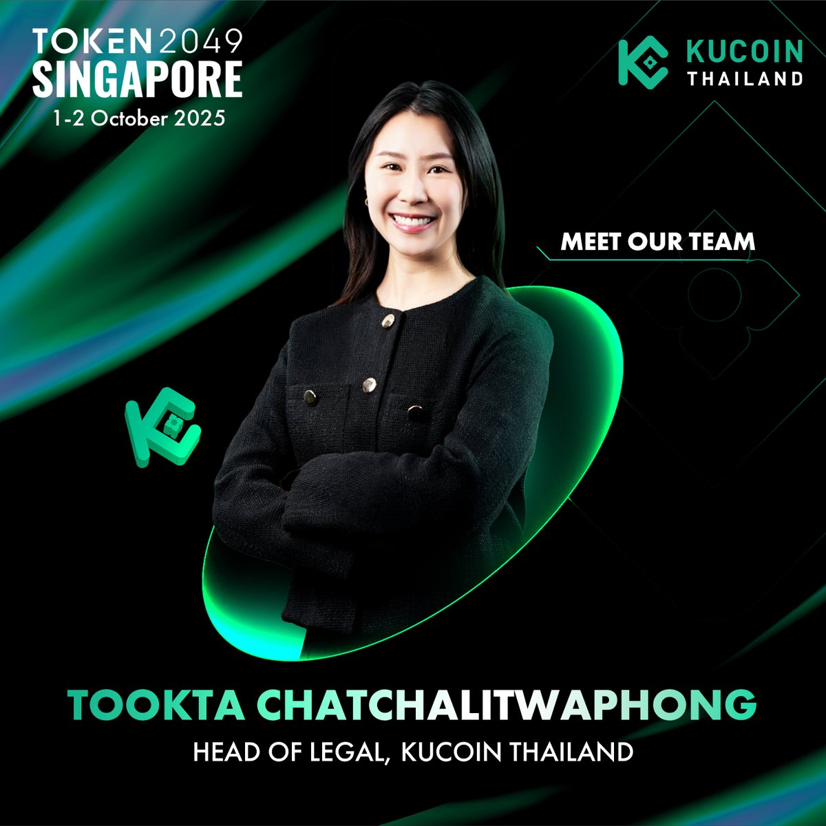 KuCoinThailand's tweet photo. 💚 KuCoin Thailand @token2049💚

Thailand is rapidly becoming one of Asia’s most interesting digital asset markets:
💸A tax-free framework for digital asset trading
📜Increasing regulatory openness toward innovation
🌐Real-world adoption channels like TouristDigiPay

Against this backdrop, the KuCoin Thailand team will be at Token2049 Singapore to build partnerships and connections with projects, regulators, and industry leaders.

Representing us on the ground:
⚖️Tookta Chatchalitwaphong – Head of Legal
📣Nutchanon Ekrangsi – Marketing Manager

If you’d like to connect or explore opportunities in Thailand, feel free to reach out. We look forward to meaningful conversations in Singapore. 🌏🚀

#Token2049 #KuCoinThailand
