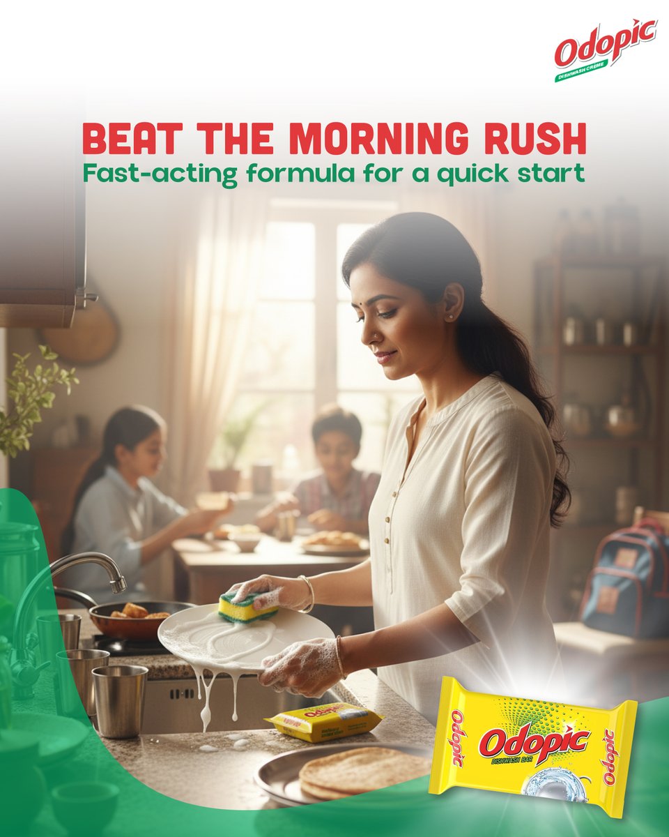 OdopicDishwash's tweet image. Tiffin boxes, breakfast plates, and the race against the clock! Beat the morning rush with Odopic's fast-acting formula. Get your utensils sparkling clean in no time and start your day on a fresh, clean note.
#Odopic #BeatTheMorningRush #MorningHustle