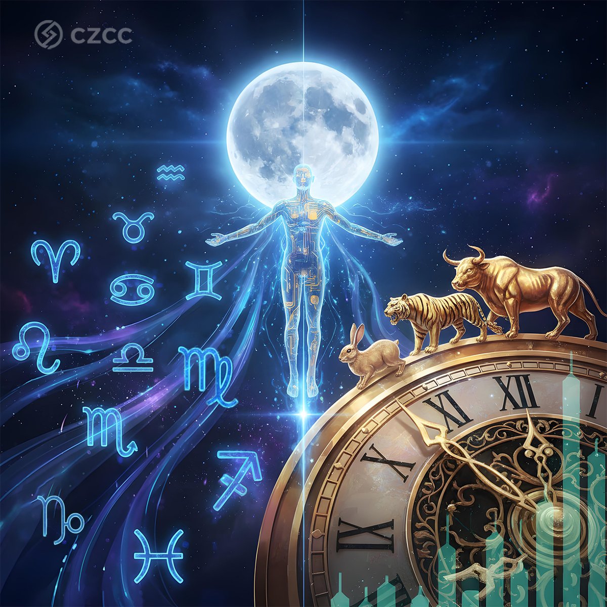 12ChineseZodiac's tweet image. Western signs chase the moon 🌙, but the Chinese Zodiac follows time itself ⏳.
Imagine AI reading your Zodiac cycles for crypto timing. Future or fantasy?
#ZodiacAI #CZCC #Web3Future