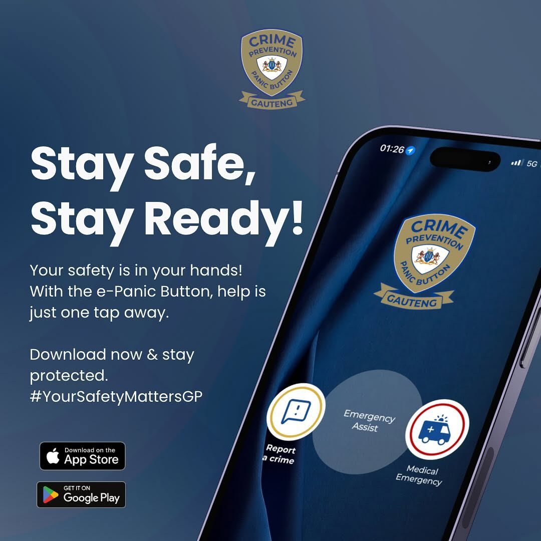 siwnews's tweet photo. Stay safe, Gauteng! Download the e-Panic Button app today With one tap, you’re instantly connected to law enforcement. #YourSafetyMatters #ePanicButton #Gauteng
Download here: https://t.co/e3GIt46QiI https://t.co/E45GEemQ9E