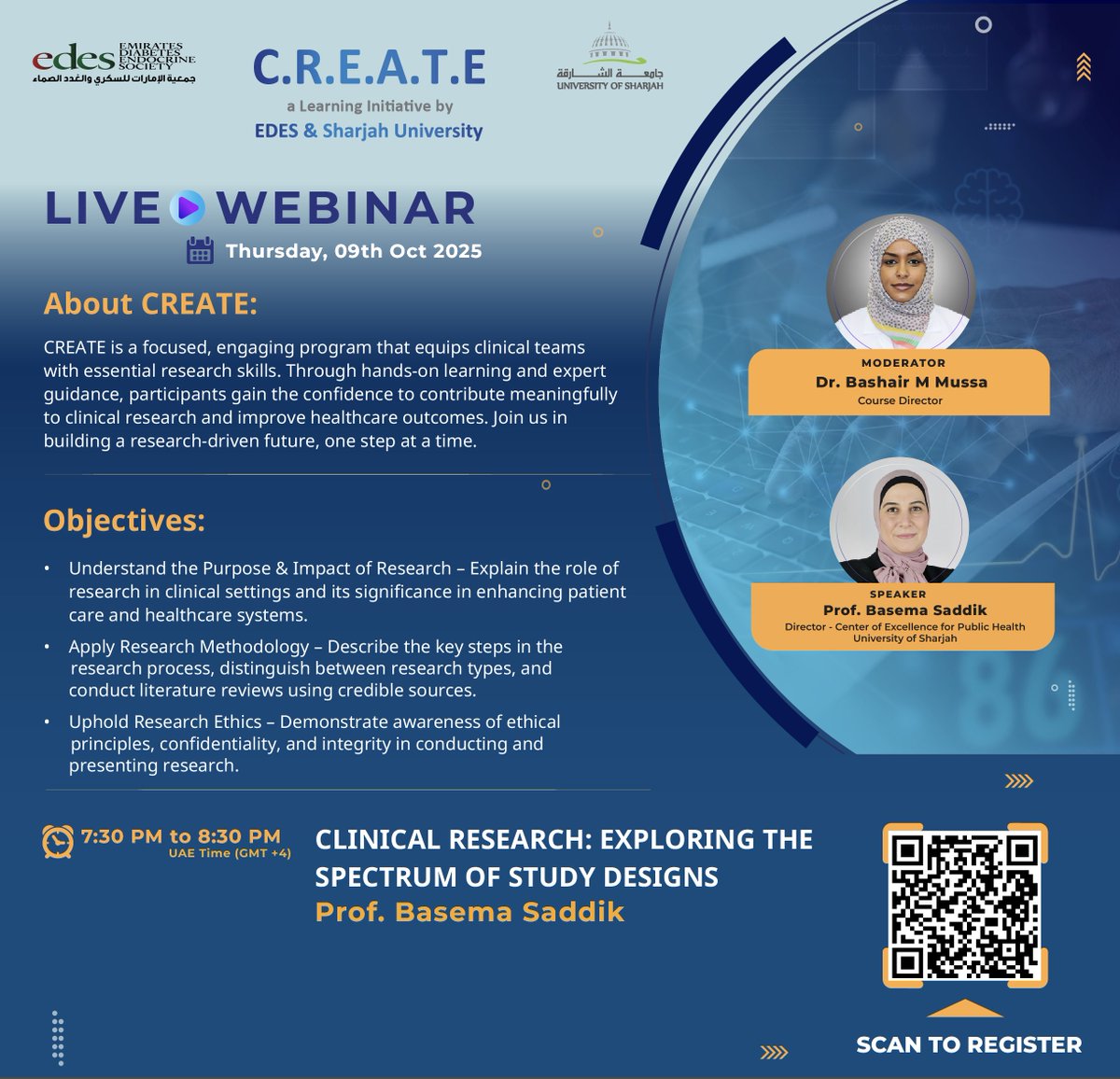 🌟 𝐉𝐨𝐢𝐧 𝐮𝐬 𝐟𝐨𝐫 𝐭𝐡𝐞 𝐓𝐡𝐢𝐫𝐝 𝐒𝐞𝐬𝐬𝐢𝐨𝐧 𝐨𝐟 𝐭𝐡𝐞 𝐂.𝐑.𝐄.𝐀.𝐓.𝐄 𝐏𝐫𝐨𝐠𝐫𝐚𝐦! 🌟

📅 𝐃𝐚𝐭𝐞: 11th September 
🕕𝐓𝐢𝐦𝐞: 7:30 PM to 8:30 PM (UAE Time GMT +4)
👉𝐑𝐞𝐠𝐢𝐬𝐭𝐞𝐫 𝐧𝐨𝐰: zoom.us/webinar/regist…