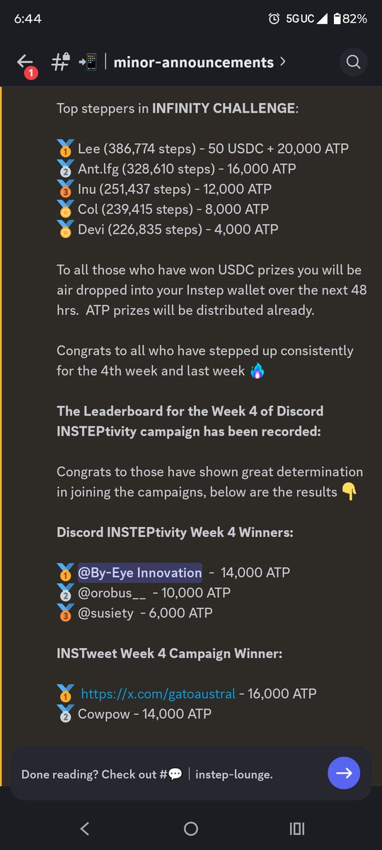 This is 2 weeks in a row I've won 1st on <a href="/Instep_app/">Instep</a> 
Just working my day job and earning while I step. Who's gonna stop me?