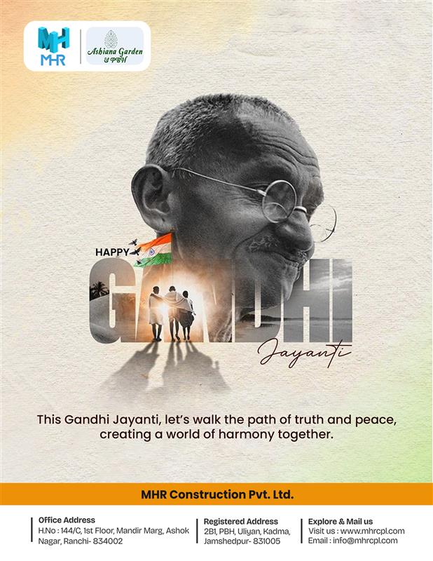 ConstructionMhr's tweet image. 🏡🕊️ This Gandhi Jayanti, walk the path of truth &amp;amp; peace, creating harmony in every step. 🌿✨💫

#GandhiJayanti2025 #PeaceAndHarmony #TruthAndSimplicity #NonViolence #PositiveVibes