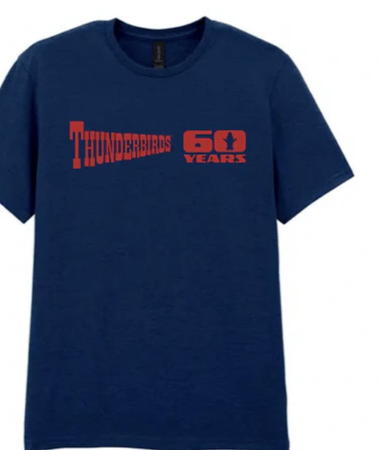 AdrianMills's tweet photo. Today marks the 60th anniversary of Gerry Anderson’s Thunderbirds. I was obsessed as a kid - and even now would choose it as my Mastermind subject. I even have the T-shirt… 😂 FAB #Thunderbirds @fanderson2126 https://t.co/ndV3yOM3I6