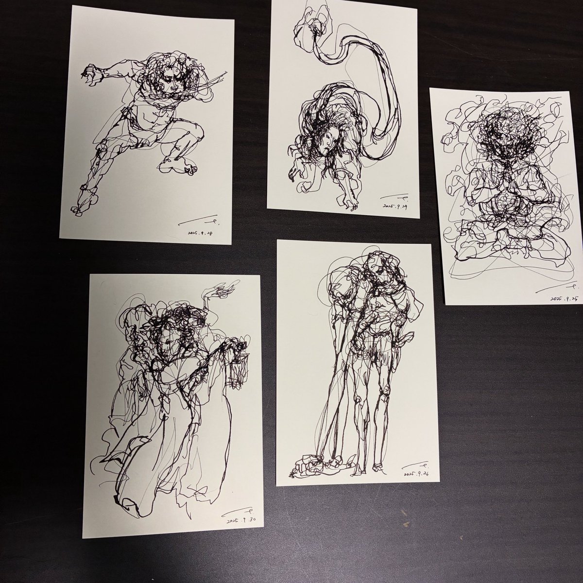 国芳の浮世絵を描いてみたドローイング