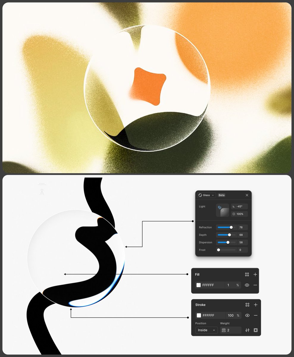 praveenisomer's tweet image. I figured out the best setting for glass morphism in figma. Tutorial.