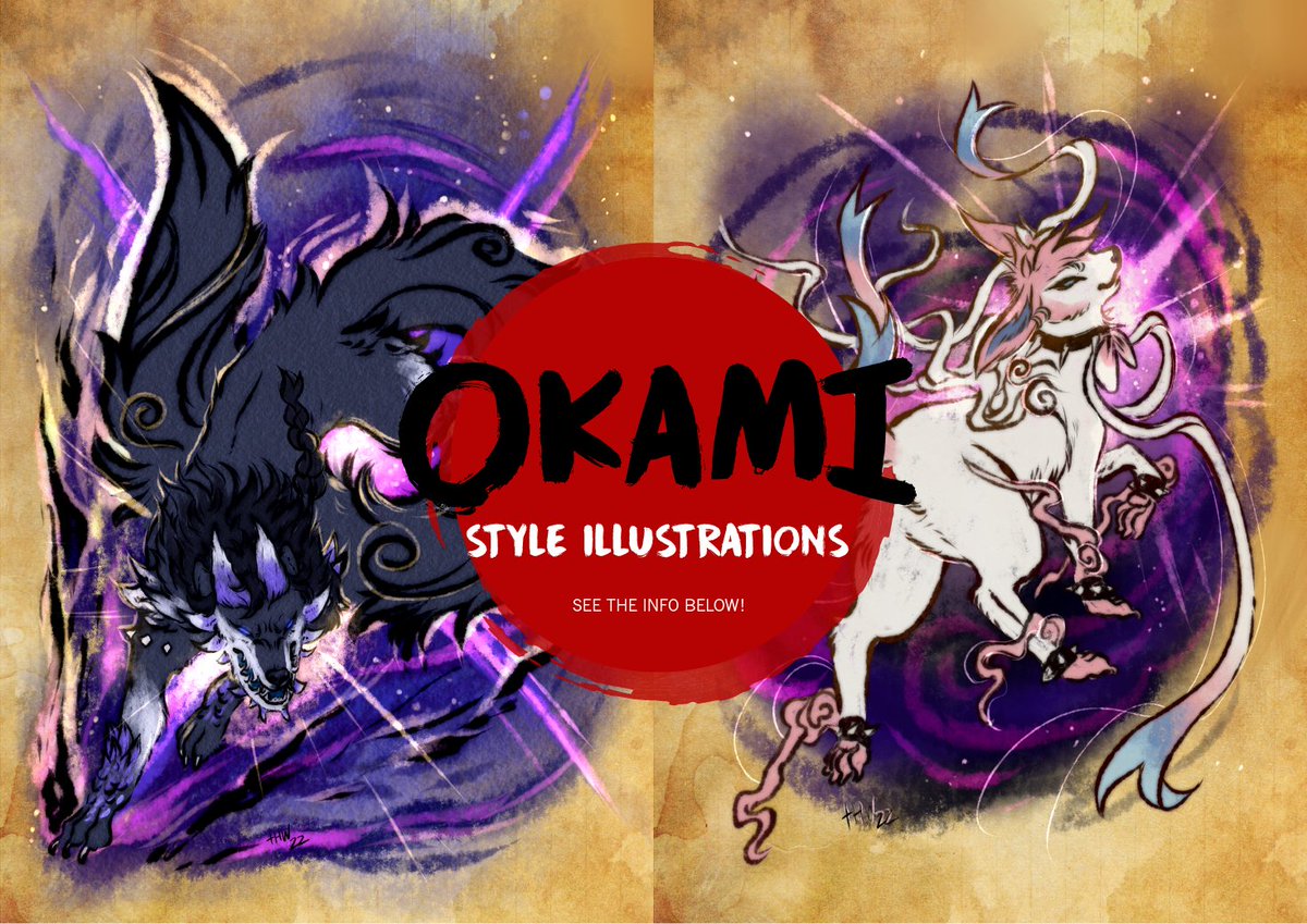 thehavanawolf's tweet photo. ⛩ Okami Style Illustration 

single 75 USD | couple - 125 USD         

- Any species        

Anthro +15             

2⃣  SLOTS ONLY!    

MESSAGE ME if interested!           

Telegram: https://t.co/vxCBb4fN1n https://t.co/ImimIlWUxN