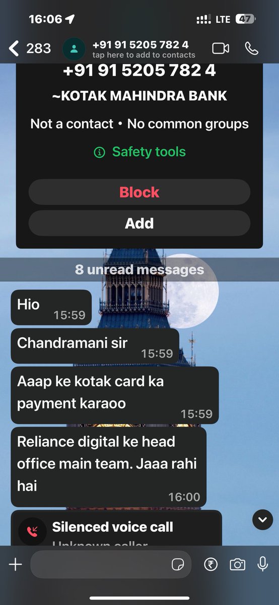 ManyaBaviskar's tweet photo. 🚨 Strict Complaint @KotakBankLtd 
Unauthorized recovery agent (+91 9152057824) harassing me on WhatsApp, even threatening to go to my Job Head Office.This is a serious violation of @RBI guidelines &amp; IT Act, 2000.Need strict action @RBI @RBIsays @noharassment3 https://t.co/ZFR6JhLzNl