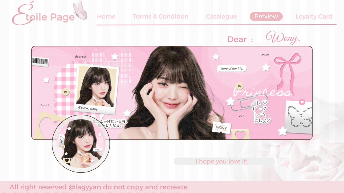kithebuns's tweet photo. help repost yaa, terima kasih🤍

hi aku punya layout ready stock wony wonyoung free retext, bisa dm kalau mau jemput!

#zonauang rs gg ive https://t.co/c4ZZo6pCLA