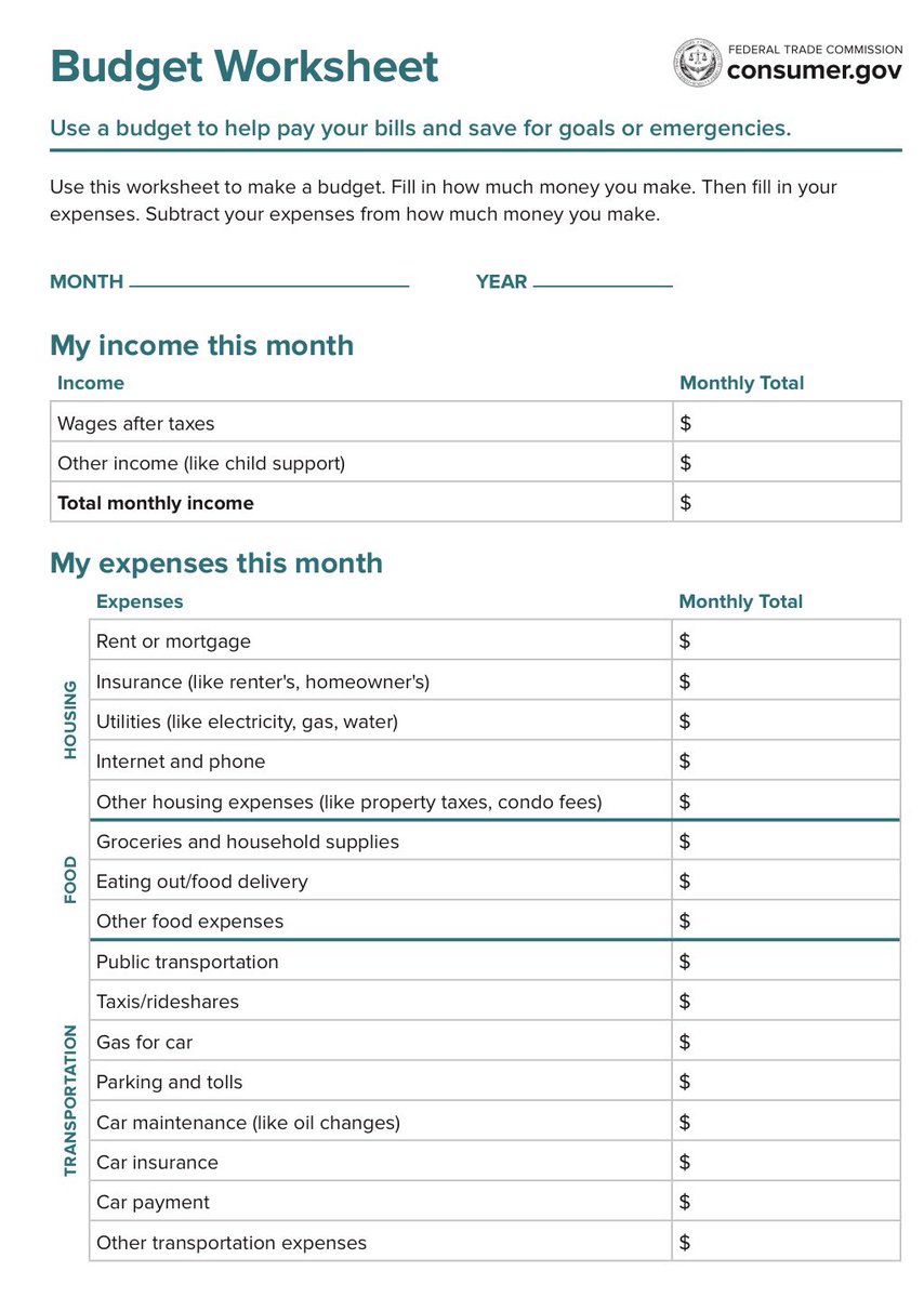 SpringfieldLCP's tweet image. Pinpoint where and why your dollars are being stretched thin and regain control of your money with a budget! Here’s the truth:  A budget is like a book. It’s a story full of suspense and a happy ending. Downloaded @FTC Budget Worksheet consumer.gov/content/make-b… #budget #money