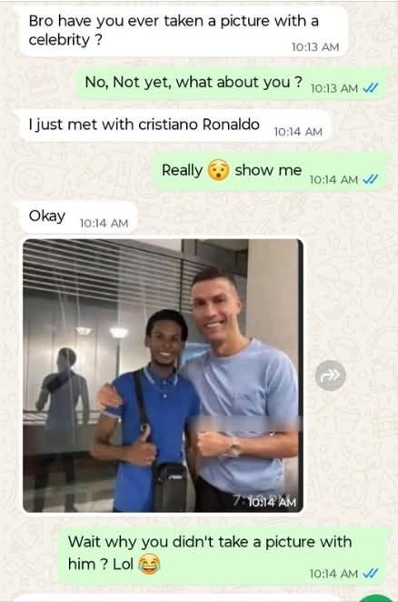 StriderVM's tweet image. A reasonable person : Well, thats photoshopped.

A conspiracy theorist : This is proof that Cristiano Ronaldo is a vampire!