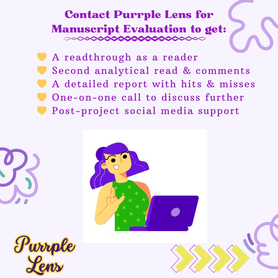 PurrpleLens's tweet photo. π Reach out to @PurrpleLens for your manuscript evaluation requirements.
#BetaReading #ManuscriptEvaluation #writingcommunity #PurrpleLens #PlotHoles #DevelopmentalEditing #StructuralEditing https://t.co/urcDTteel4