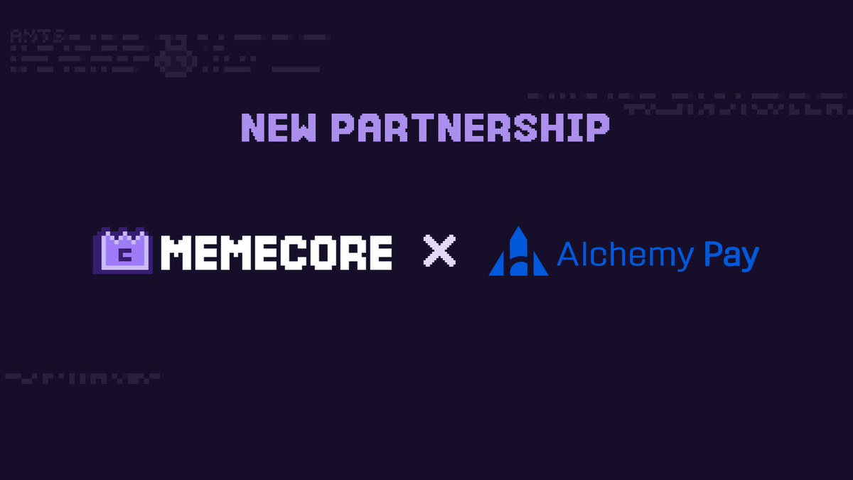 MemeCore x Alchemy Pay

We are excited to announce a new partnership with <a href="/AlchemyPay/">Alchemy Pay|$ACH: Fiat-Crypto Payment Gateway</a>!

Through this partnership, Alchemy Pay will provide seamless fiat access to help power the meme economy

$M is now supported on Alchemy Pay’s fiat-crypto on-ramp

Stay Core, Stay Meme