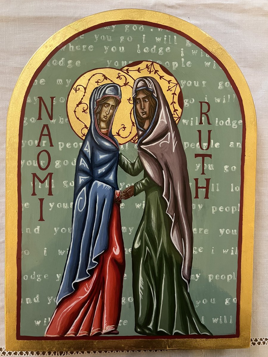I have a soon-to-be completed Ruth and Naomi icon for sale - similar to the below but without the gold edge and with slightly different colours - let me know if you’re interested!