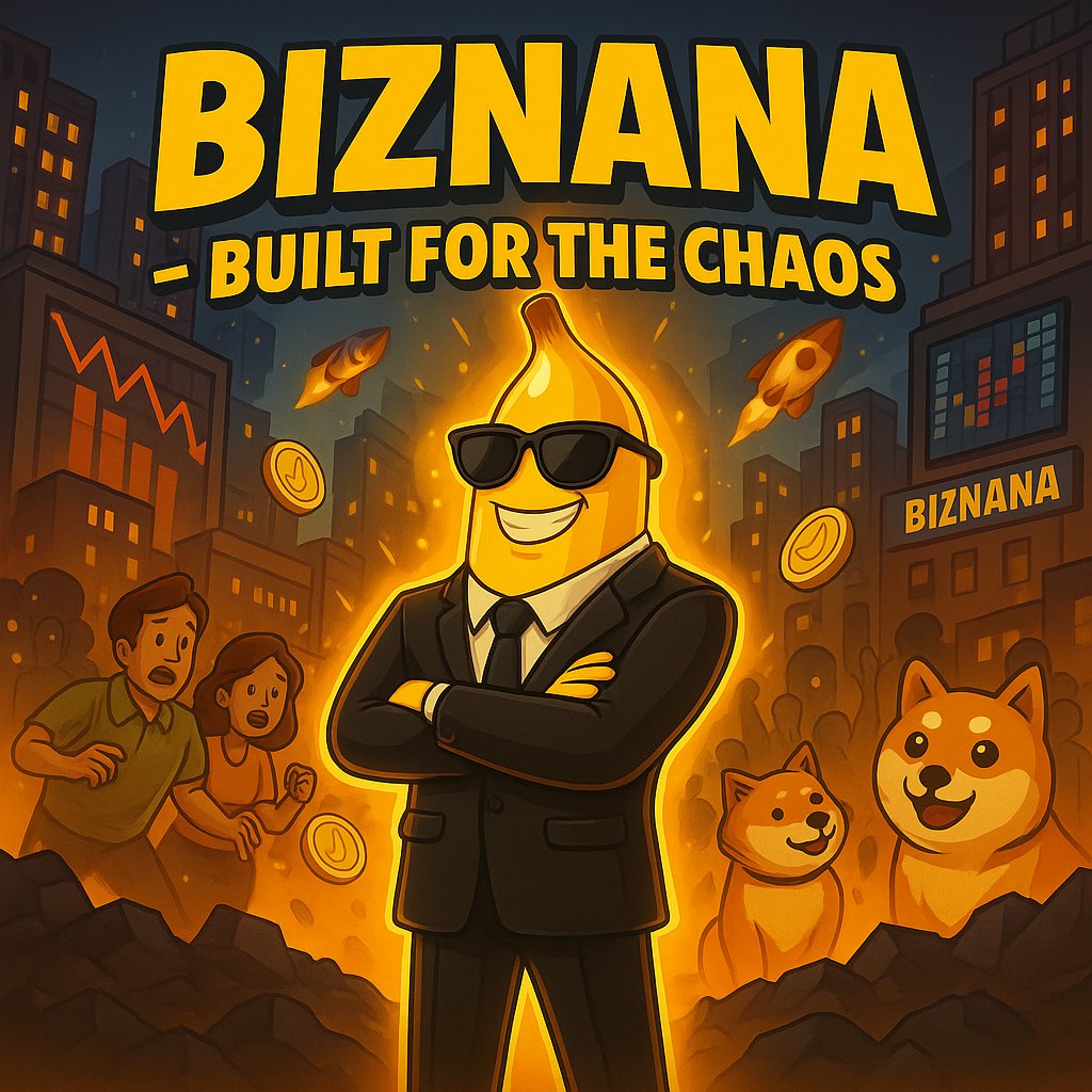 biznana_meme's tweet image. When the world panics, legends rise. 🚀🍌 

Biznana isn’t scared of chaos — it was BUILT for it. 🔥 #BiznanaTime

#Biznana #Biznanameme #MemeCoin  #CryptoCommunity #bananapower #cryptochaos #Tothemoon #memearmy #MemeCulture #FutureofCrypto