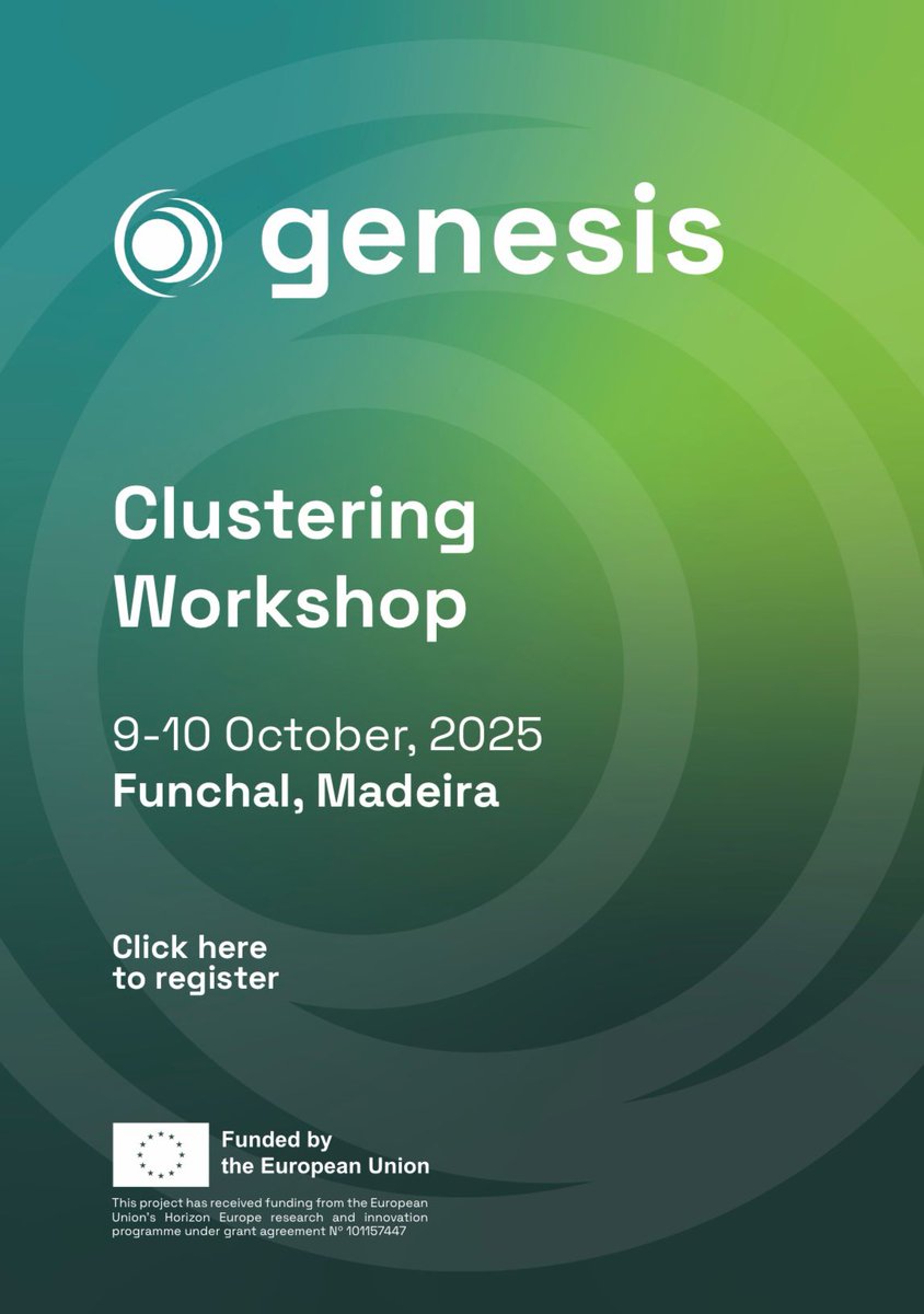 genesisnbs (@genesisnbs) on Twitter photo 🌍Join us in Madeira on Oct 10 for the GENESIS Clustering Workshop!
📍Colégio dos Jesuítas, <a href="/U_Madeira/">Universidade Madeira</a> 
Climate adaptation, water resilience & innovation in action.
📰👉Register here: genesisnbs.eu/genesis-cluste…
#GENESISProject #ClimateAdaptation #EUProjects #Madeira 🌍Join us in Madeira on Oct 10 for the GENESIS Clustering Workshop!
📍Colégio dos Jesuítas, <a href="/U_Madeira/">Universidade Madeira</a> 
Climate adaptation, water resilience & innovation in action.
📰👉Register here: genesisnbs.eu/genesis-cluste…
#GENESISProject #ClimateAdaptation #EUProjects #Madeira