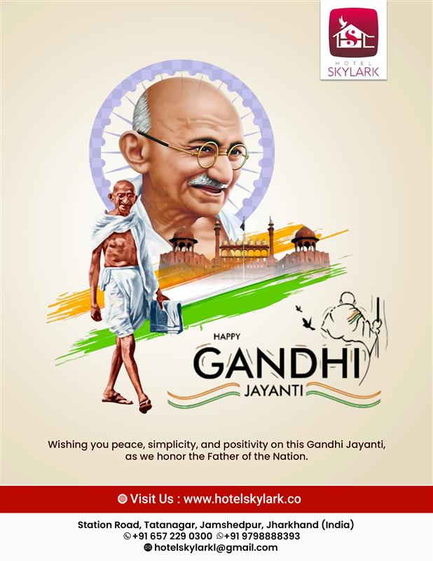 HotelSkylark_1's tweet image. 🍴🌿 Wishing you peace, simplicity &amp;amp; positivity on Gandhi Jayanti as we honor Bapu. ✨🙏💫

#GandhiJayanti2025 #PeaceAndHarmony #TruthAndSimplicity #NonViolence #PositiveVibes