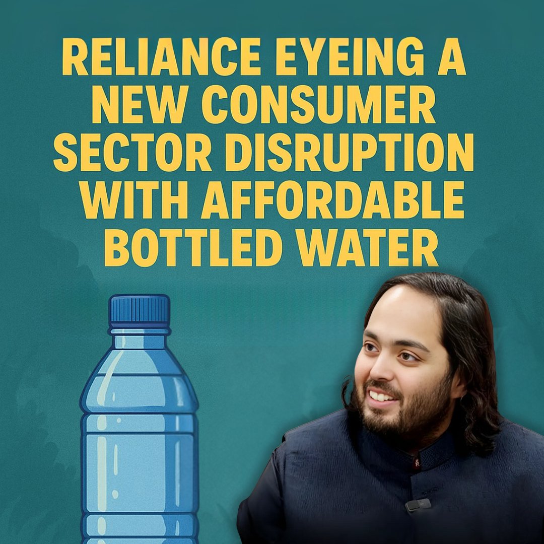 business_t14644's tweet photo. Reliance’s low-price bottled water strategy could disrupt the market like Jio and Campa Cola. Affordable, clean water for millions could boost both volume and brand loyalty💧🚀

#Reliance #DisruptionInEverySector #AffordableEssentials #IndiaRising https://t.co/i2VeHroR47