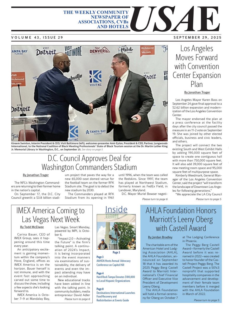 Our own <a href="/AEylon/">Amir Eylon</a> made the cover and <a href="/Lngwds/">Longwoods Intl.</a> research is cited in this week’s <a href="/USAENews/">USAE</a> for their story on the <a href="/NCBMP_/">National Coalition of Black Meeting Professionals</a> State of Black Tourism event!
#USAENews #NCBMP #Travel

issuu.com/dknusaenews/do…