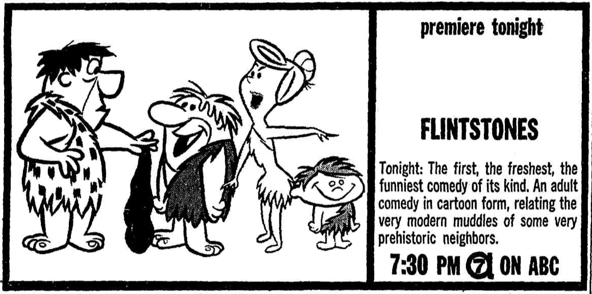 HistoryMattersX's tweet photo. 🇺🇸 Friday #30September 1960, ‘The Flintstones’ debuted on ABC television.
The initial name ‘The Flagstones’ was changed due to copyright issues.
Until 1962, only broadcast in black and white.
After 166 episodes, the series ended on 1 April 1966.
#Flintstones #YabbaDabbaDoo https://t.co/Tq4XO0IORX