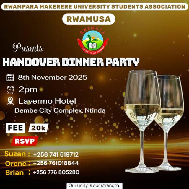 The Next Big Thing.....🔥 
THE RWAMUSA HANDOVER DINNER PARTY 🥳 
Mark your Calendar.