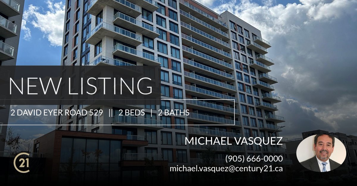 michaelvasquez1's tweet photo. 📍 New Listing 📍 Take a look at this fantastic new property that just hit the market located at 2 David Eyer Road 529 in Richmond Hill. Reach out here or at (905) 666-0000 for more information

Never too busy for your referrals! https://t.co/mRRagRLiMF https://t.co/7e3yfCBR0i