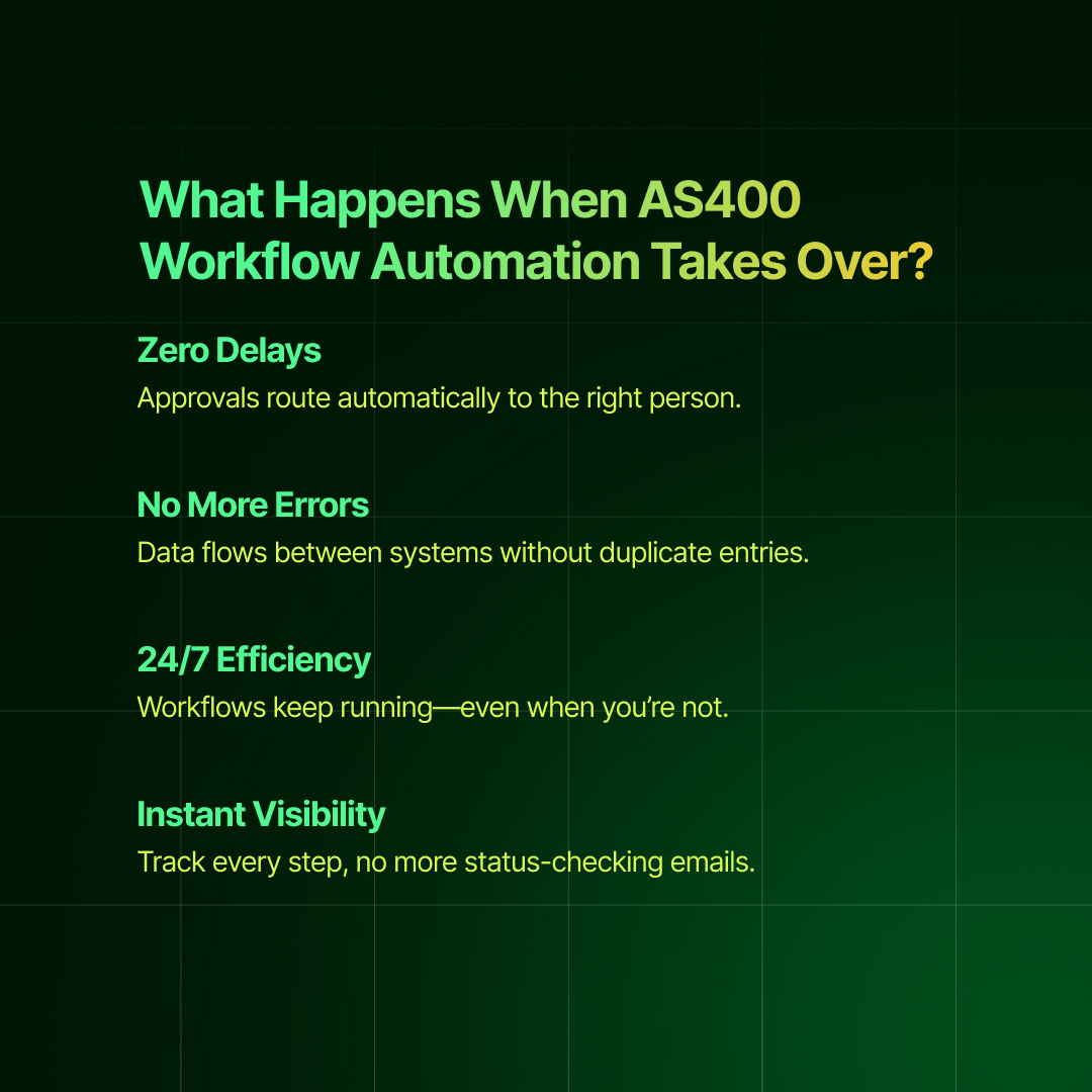 nalashaa's tweet image. AS400 workflow automation eliminates delays, errors, and unnecessary manual work—so your team can focus on what actually matters. Still waiting for a sign? This is it. 🚀 

Start here: nalashaa.com/as400/as400-au…

#AADPSC #AS400 #WorkflowAutomation #BusinessEfficiency