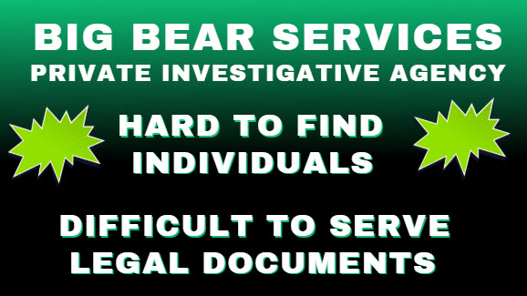 BradThomsen's tweet image. Service of Process when the recipient is difficult to serve. #PrivateInvestigator #ProcessServer #SkipTracing #StakeOuts #Surveillance #Protection
Big Bear Services, LLC
big-bear-services.com/home