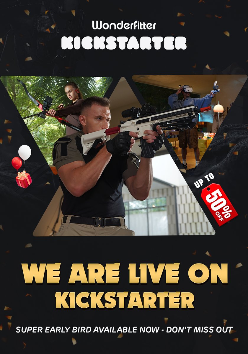 WONDERFITTER's tweet image. 🚨 We’re LIVE!
M416. M17. HOUYI3.
Real Recoil. Real Training. Real Immersion.
⚡ Super Early Bird spots are LIMITED.
👉 Back now: kickstarter.com/projects/wonde…
#Kickstarter #VRGaming #SmartTraining #Wonderfitter #M416 #M17 #HOUYI3