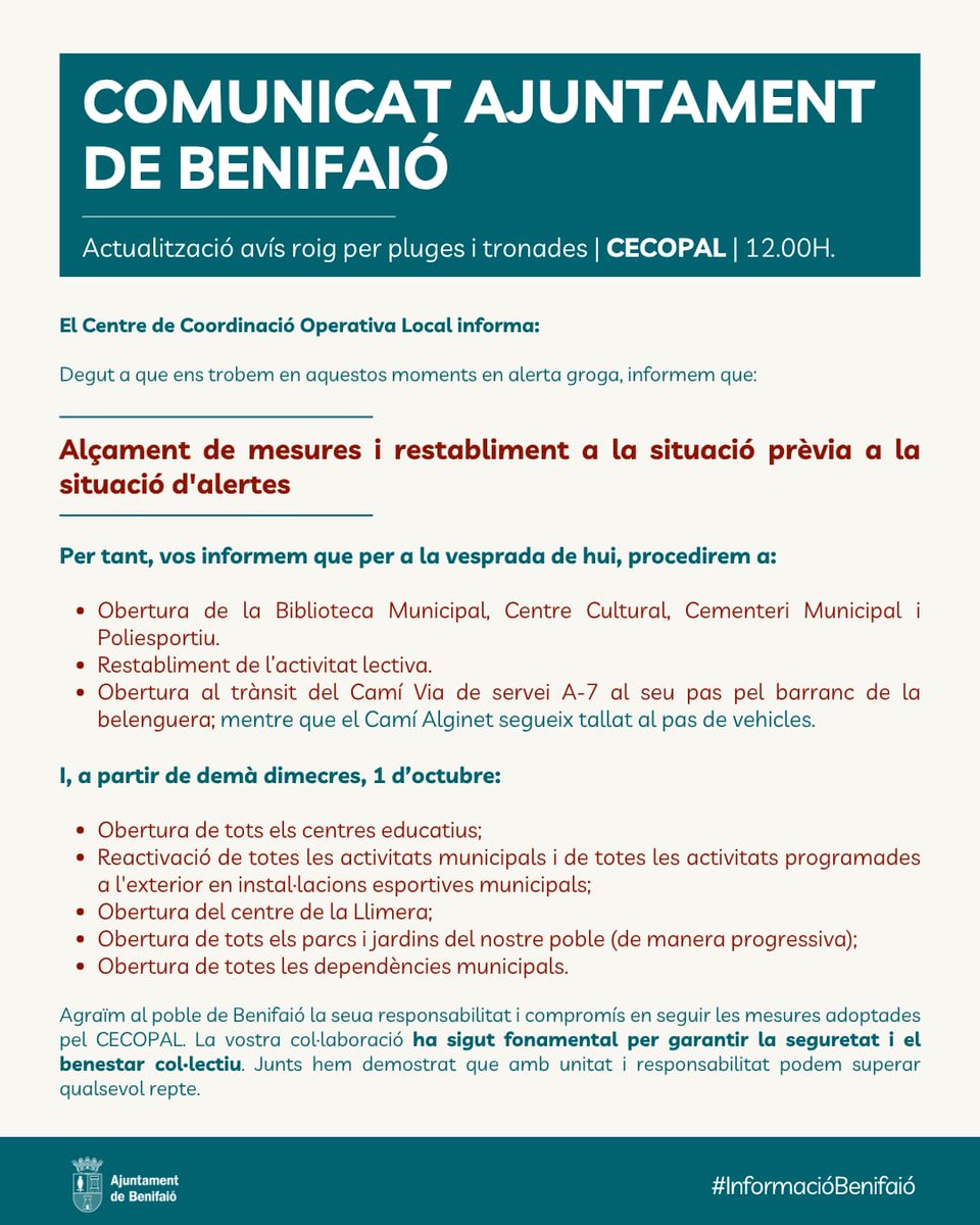 Ajuntament Benifaió tweet media