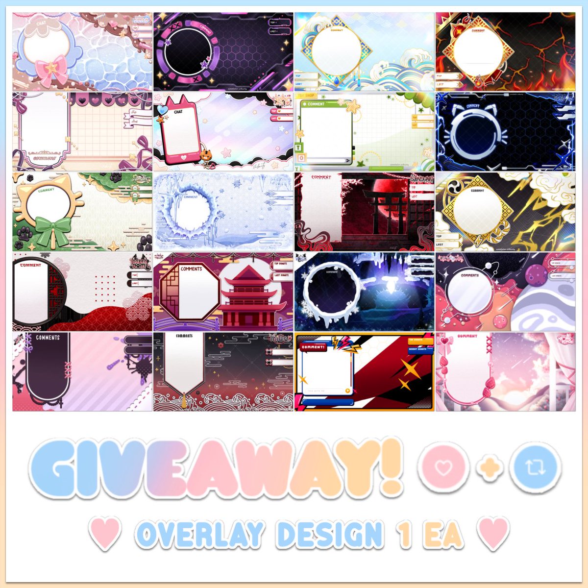 ✨ 𝗚𝗜𝗩𝗘𝗔𝗪𝗔𝗬! ᴏᴠᴇʀʟᴀʏ ᴅᴇꜱɪɢɴ 𝟣 ᴇᴀ 🌷🎀
มาแจกโอเวอร์เลย์ฟรี 1 คนค่ะ💕

💖 Like
🔁 Retweet 

🫶🏻 If you click 𝗙𝗼𝗹𝗹𝗼𝘄, I would be very grateful! 🥹💕

🎀🌷Announcement 3 Oct at 6:00 PM [GMT+7]
ประกาศผลวันที่ 3 ต.ค. เวลา 18.00 น.
#Vtuber #VtuberTH #Commission